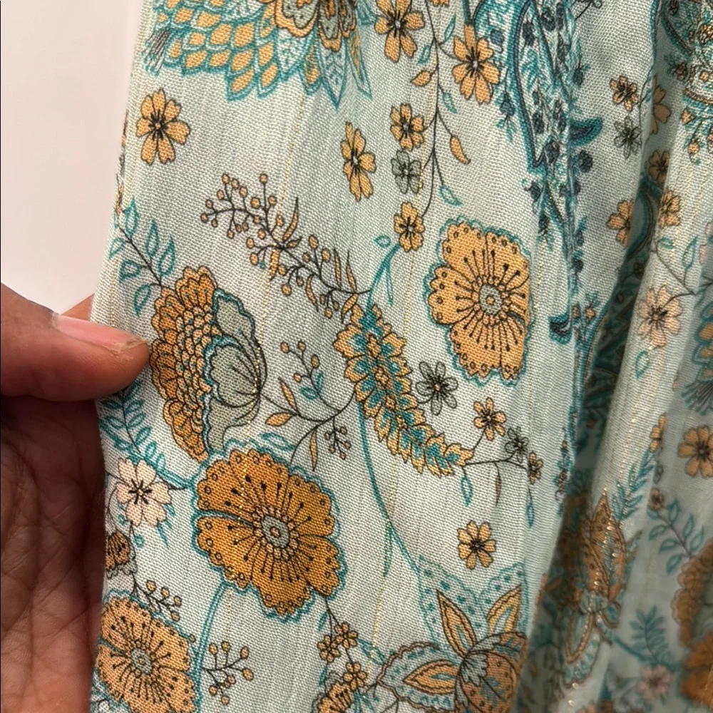 NWOT Zahra skirt in floral aqua and gold size Small - Picture 10 of 11